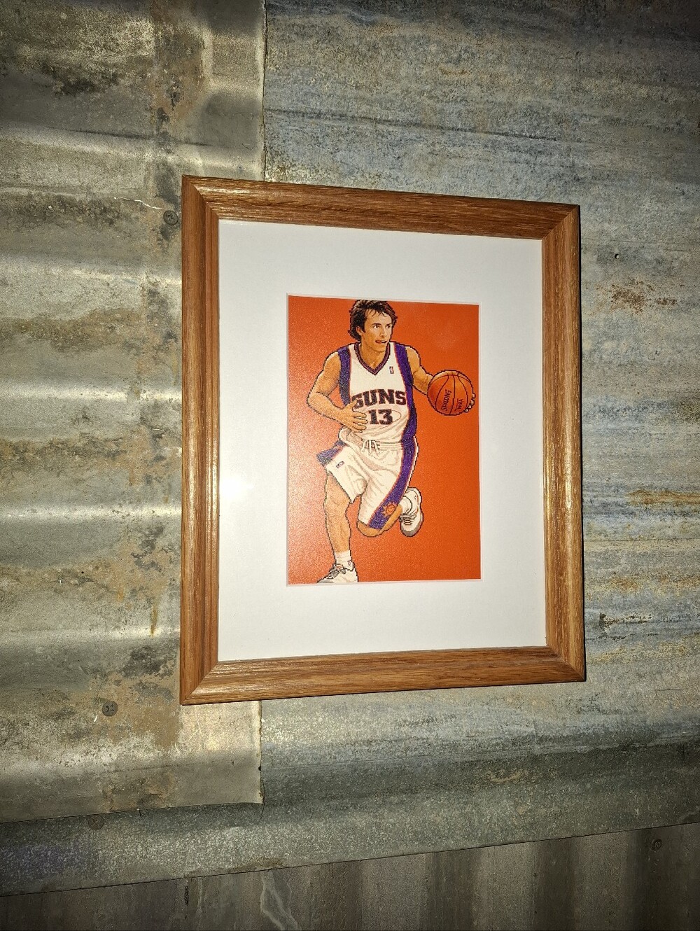 8 Bit Steve Nash Retro NBA Phoenix Suns Framed Art Print By Neon Nicho